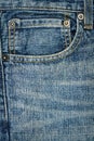 Blue jeans fabric with pocket Royalty Free Stock Photo