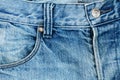 Blue jeans fabric with pocket Royalty Free Stock Photo