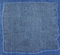 Blue jeans fabric texture with frame Royalty Free Stock Photo