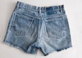 Blue Jeans Fashion : Denim Jeans Shorts and Ripped handmade jeans for shorts Royalty Free Stock Photo