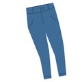 Blue jeans flat illustration on white Royalty Free Stock Photo
