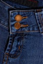 Blue jeans. Fly and button Royalty Free Stock Photo