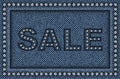 Jeans sale poster with sequins