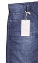 Blue Jeans With Label Isolated On White Background Royalty Free Stock Photo