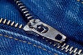 Blue jeans with open zipper. Royalty Free Stock Photo