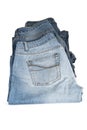 Blue jeans over a white background Royalty Free Stock Photo