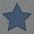 Blue jeans star with spangles Royalty Free Stock Photo