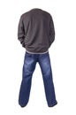 blue jeans  sweatshirt and leather shoes isolated on white background Royalty Free Stock Photo