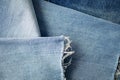 Blue jeans texture or denim background with seam and thread Royalty Free Stock Photo