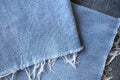 Blue jeans texture or denim background with seam and thread Royalty Free Stock Photo