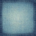 Blue jeans texture with frame Royalty Free Stock Photo