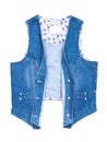 Blue jeans vest isolated