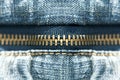 Blue jeans zipper Royalty Free Stock Photo