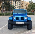 Blue Jeep Wrangler Royalty Free Stock Photo