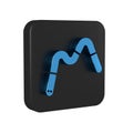 Blue Jelly worms candy icon isolated on transparent background. Black square button.