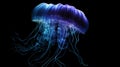 Blue Jellyfish on black background