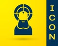 Blue Jesus Christ icon isolated on yellow background. Vector Illustration Royalty Free Stock Photo