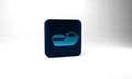 Blue Jet ski icon isolated on grey background. Water scooter. Extreme sport. Blue square button. 3d illustration 3D Royalty Free Stock Photo