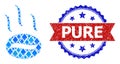 Blue Jevel Collage Coffee Aroma Icon and Distress Bicolor Pure Stamp Seal