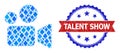 Blue Jevel Composition Cinema Icon and Unclean Bicolor Talent Show Stamp