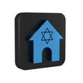 Blue Jewish synagogue building or jewish temple icon isolated on transparent background. Hebrew or judaism construction