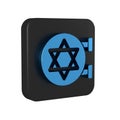Blue Jewish synagogue building or jewish temple icon isolated on transparent background. Hebrew or judaism construction