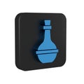 Blue Jewish wine bottle icon isolated on transparent background. Black square button.