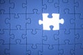 Blue Jigsaw Puzzle. Business Solutions, Solving Problems,science Technology And Team Building Concept