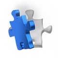 Blue jigsaw puzzle piece