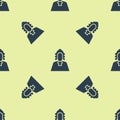 Blue Judge icon isolated seamless pattern on yellow background. Vector Illustration