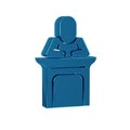 Blue Judge icon isolated on transparent background.