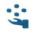Blue Juggling ball icon isolated on transparent background.