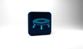 Blue Jumping trampoline icon isolated on grey background. Blue square button. 3d illustration 3D render