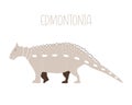 Blue Jurassic dinosaur edmontonia isolated on white background