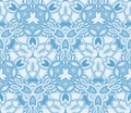 Blue kaleidoscope seamless pattern, background. Composed of abstract shapes. Royalty Free Stock Photo