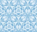 Blue kaleidoscope seamless pattern, background. Composed of abstract shapes. Royalty Free Stock Photo