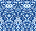 Blue kaleidoscope seamless pattern, background. Composed of abstract shapes. Royalty Free Stock Photo