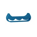 Blue Kayak and paddle icon isolated on transparent background. Kayak and canoe for fishing and tourism. Outdoor