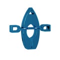 Blue Kayak and paddle icon isolated on transparent background. Kayak and canoe for fishing and tourism. Outdoor