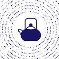 Blue Kettle with handle icon isolated on white background. Teapot icon. Abstract circle random dots. Vector Royalty Free Stock Photo