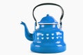 Blue kettle isolated on white with clipping Royalty Free Stock Photo