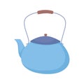 Blue kettle maker coffee or tea isolated icon white background Royalty Free Stock Photo