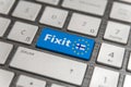 Blue key Enter Finland Fixit with EU keyboard button on modern board