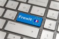 Blue key Enter France Frexit with EU keyboard button on modern board