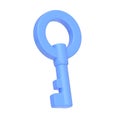 Blue key isolated on white background Royalty Free Stock Photo