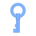 Blue key isolated on white background Royalty Free Stock Photo