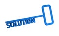 Blue key with word solution Royalty Free Stock Photo