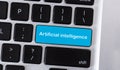 Blue keyboard button with text Artificial intelligence Royalty Free Stock Photo