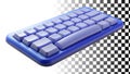 Blue keyboard, computer accessory, input device, and technology tool png transparent image Generative AI Royalty Free Stock Photo