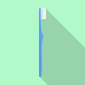 Blue kid toothbrush icon, flat style Royalty Free Stock Photo